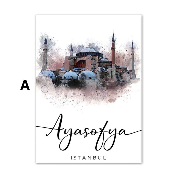 JUSTGOODMOOD Kaaba Ayasofia Poster – Museum-Qualität