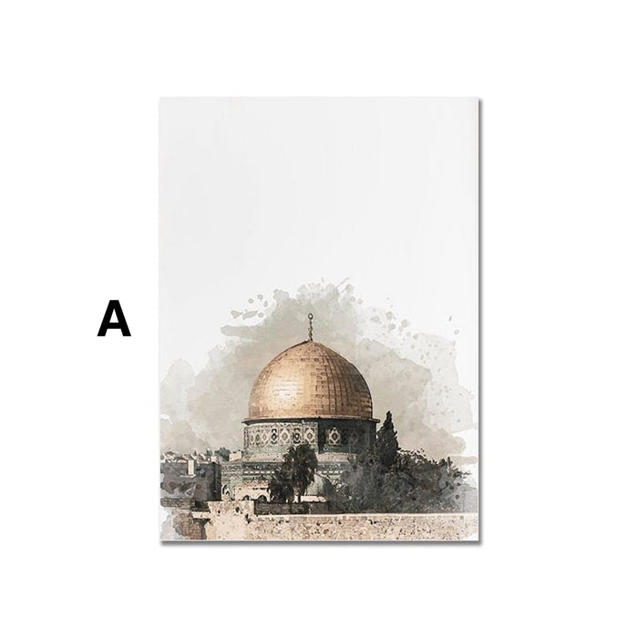 Poster Moschee Mekka Kaaba – Premium Baumwolle