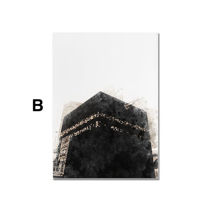 Poster Moschee Mekka Kaaba – Premium Baumwolle