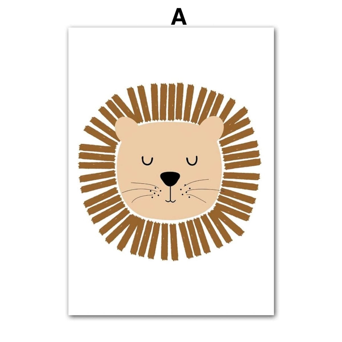 Poster children motifs with lion tiger and Hakuna Matata as a decorative print without a frame