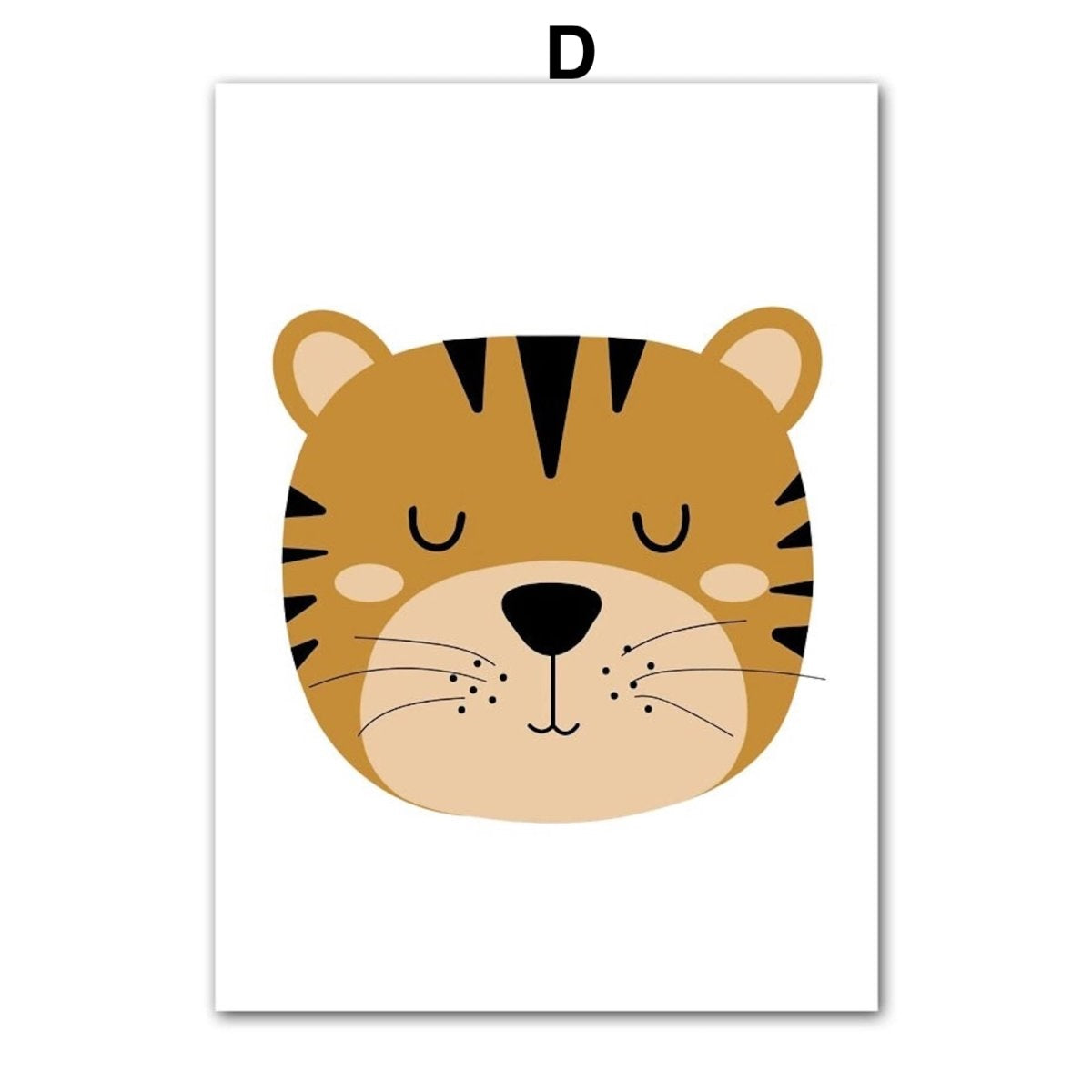 Poster children motifs with lion tiger and Hakuna Matata as a decorative print without a frame