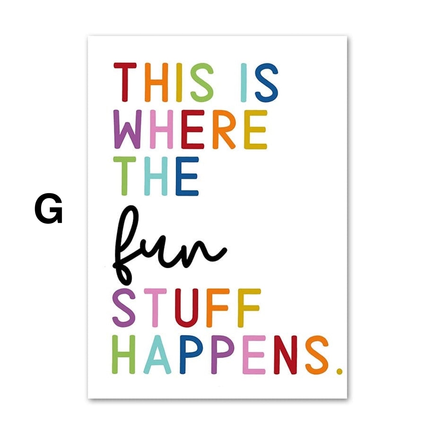 Poster Kinder Regenbogen Sonne Sprüche und Alphabet als Deko Print ohne Rahmen