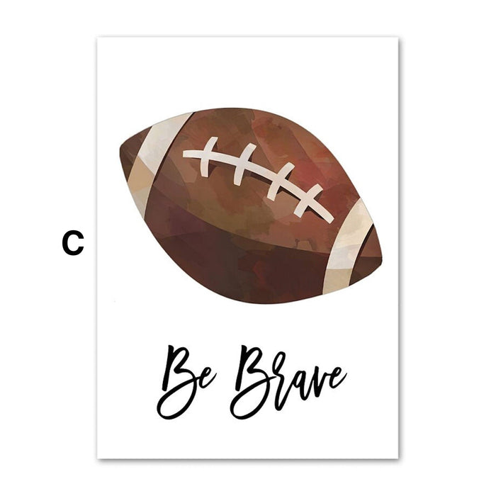Poster Sportbälle Kinder – Premium Baumwoll-Canvas