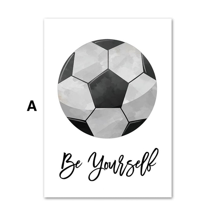 Poster Sportbälle Kinder – Premium Baumwoll-Canvas