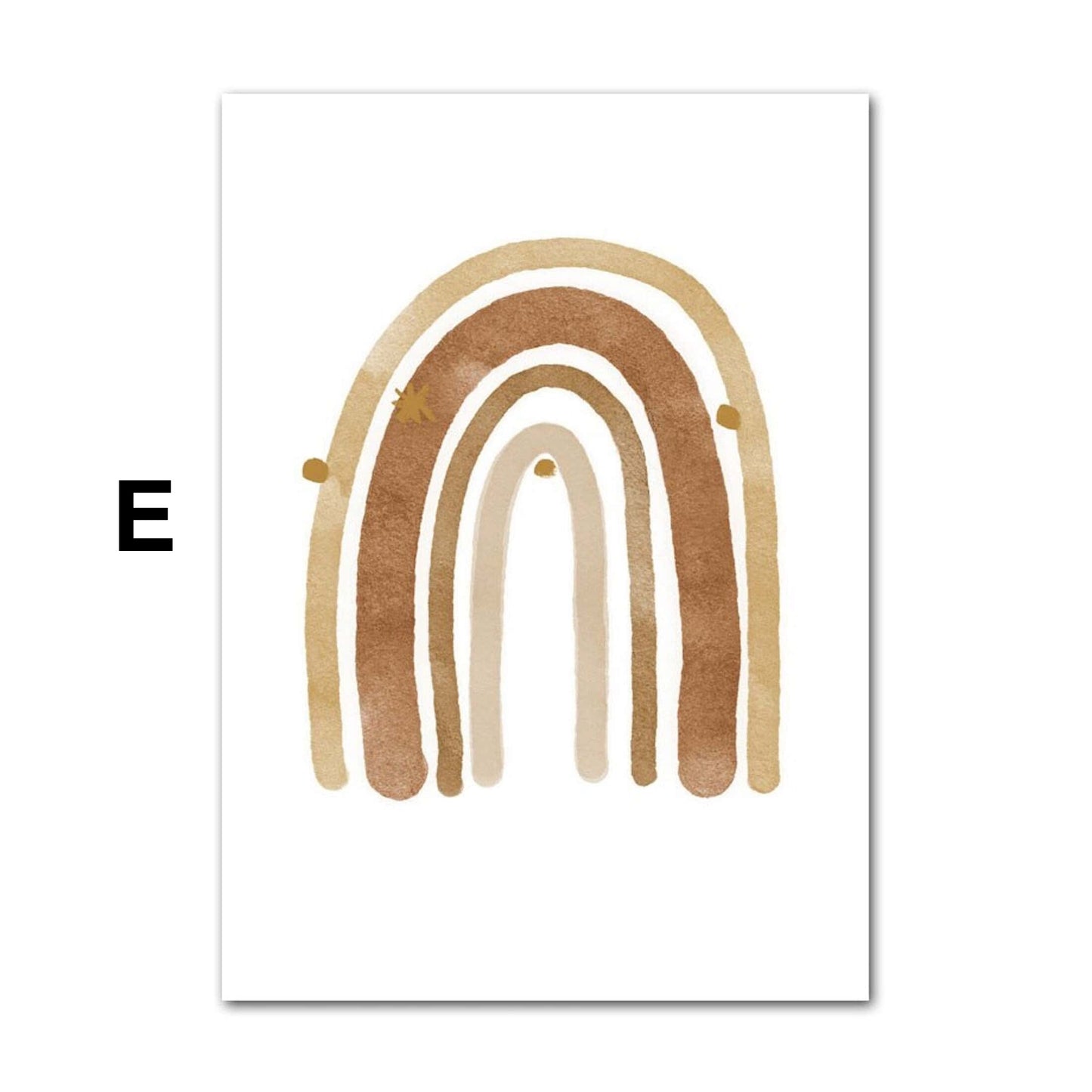 Poster Kinder süße Tiere im Boho Stil Bär Reh Regenbogen Vogel und Blume als Deko Print ohne Rahmen