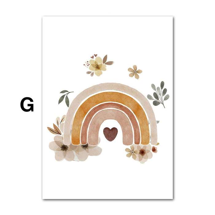 Poster Kinder Boho Stil – Premium Baumwoll-Canvas
