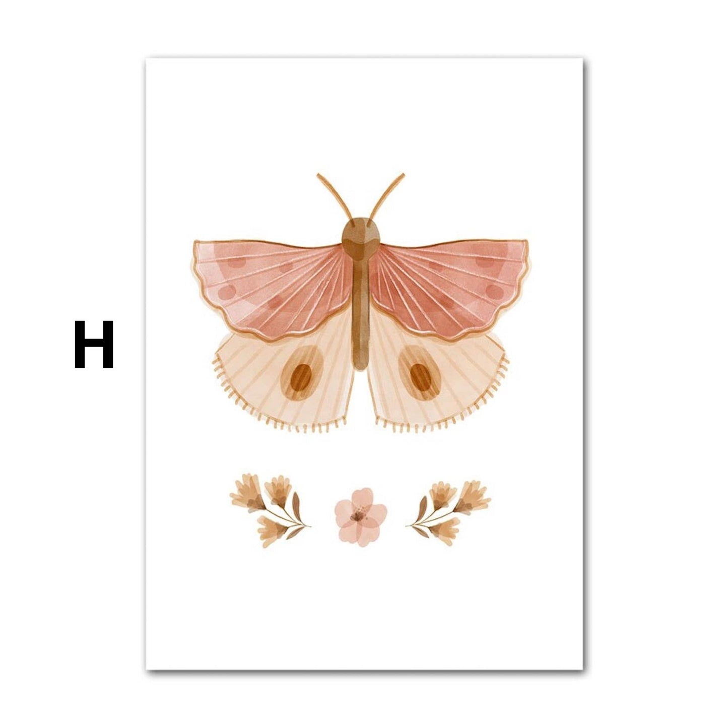 Poster Kinder Tiere Schmetterling Fuchs Eule Blumen Hase Reh und Bär als Deko Print ohne Rahmen