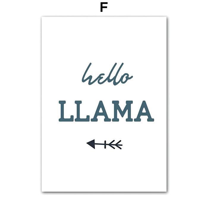 JUSTGOODMOOD Alpaka Poster – Farbenfrohe Baumwollkunst