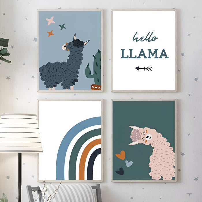 JUSTGOODMOOD Alpaka Poster – Farbenfrohe Baumwollkunst