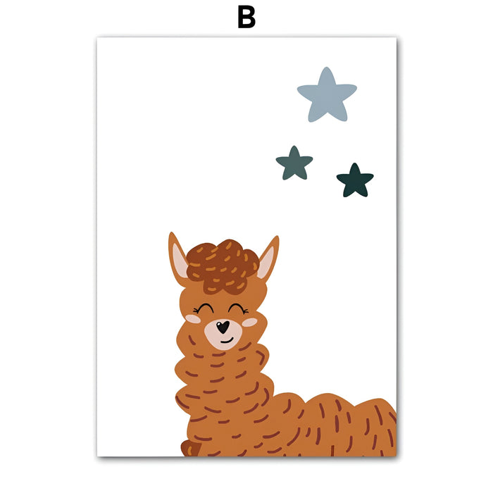 JUSTGOODMOOD Alpaka Poster – Farbenfrohe Baumwollkunst