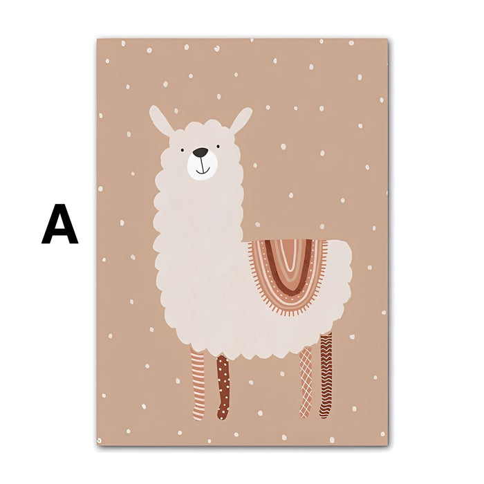 JUSTGOODMOOD Alpaka Poster – Farbintensive Kinder Deko