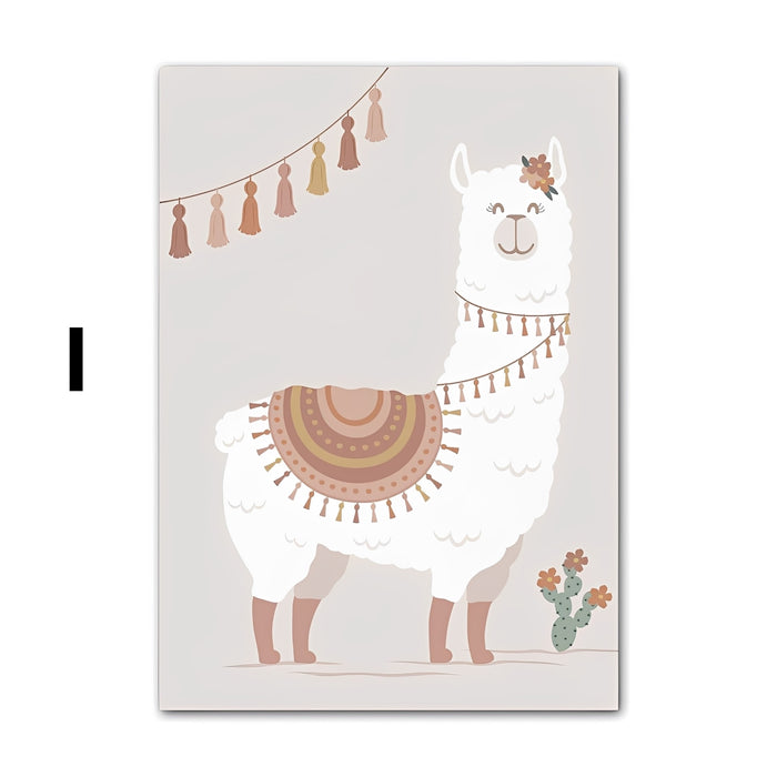 JUSTGOODMOOD Alpaka Poster – Farbenfrohe Deko