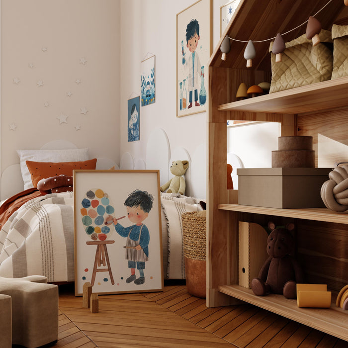 Poster Kinderzimmer Aquarell – Premium Baumwolle