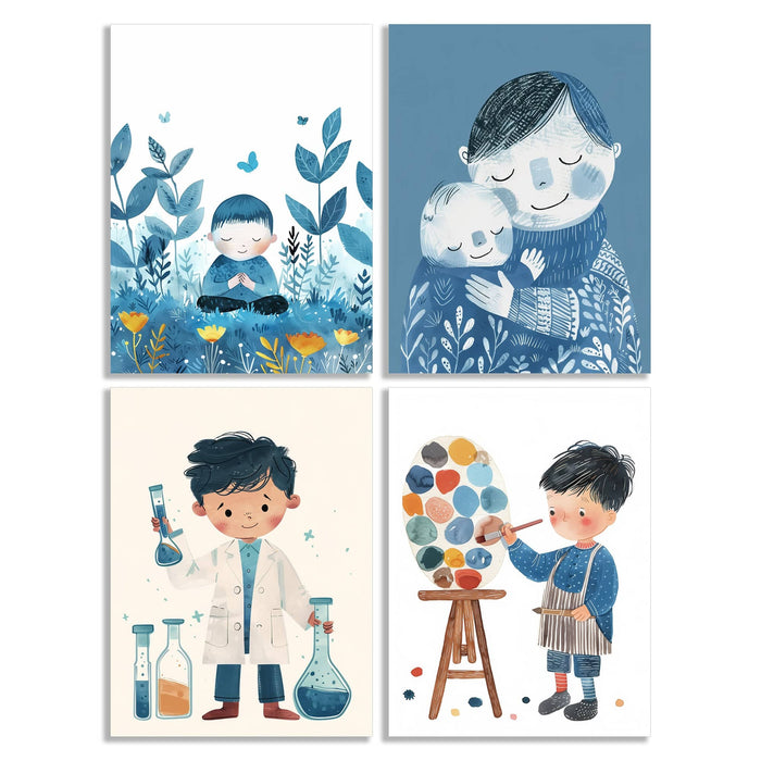 Poster Kinderzimmer Aquarell – Premium Baumwolle