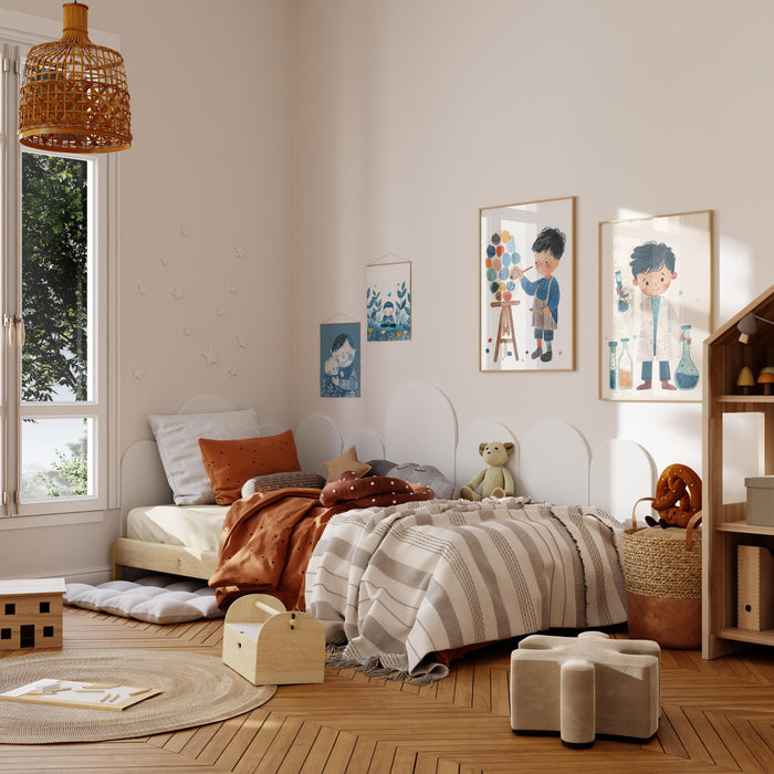 Poster Kinderzimmer Aquarell – Premium Baumwolle