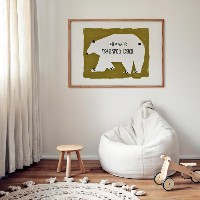 JUSTGOODMOOD Bär Poster – Farbenfrohe Canvas-Qualität