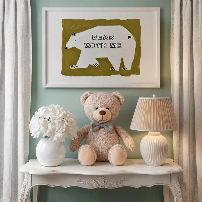 JUSTGOODMOOD Bär Poster – Farbenfrohe Canvas-Qualität