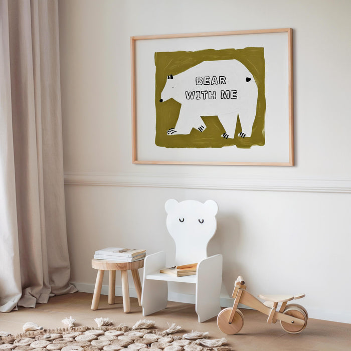 JUSTGOODMOOD Bär Poster – Farbenfrohe Canvas-Qualität