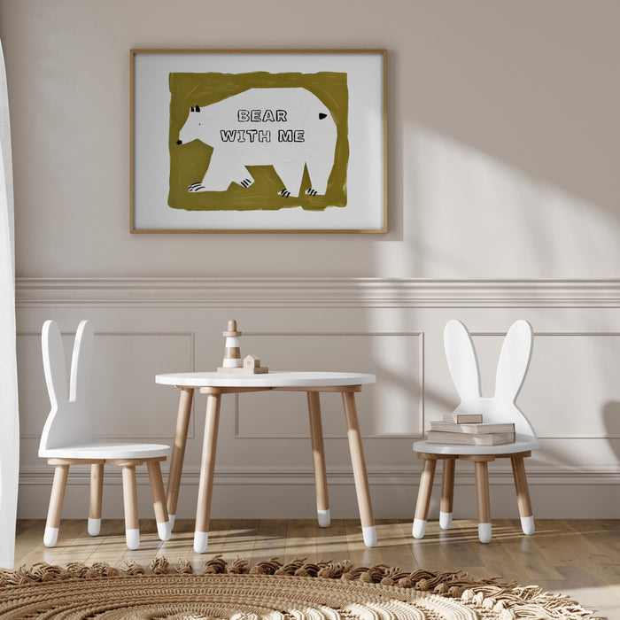 JUSTGOODMOOD Bär Poster – Farbenfrohe Canvas-Qualität