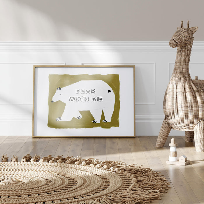 JUSTGOODMOOD Bär Poster – Farbenfrohe Canvas-Qualität