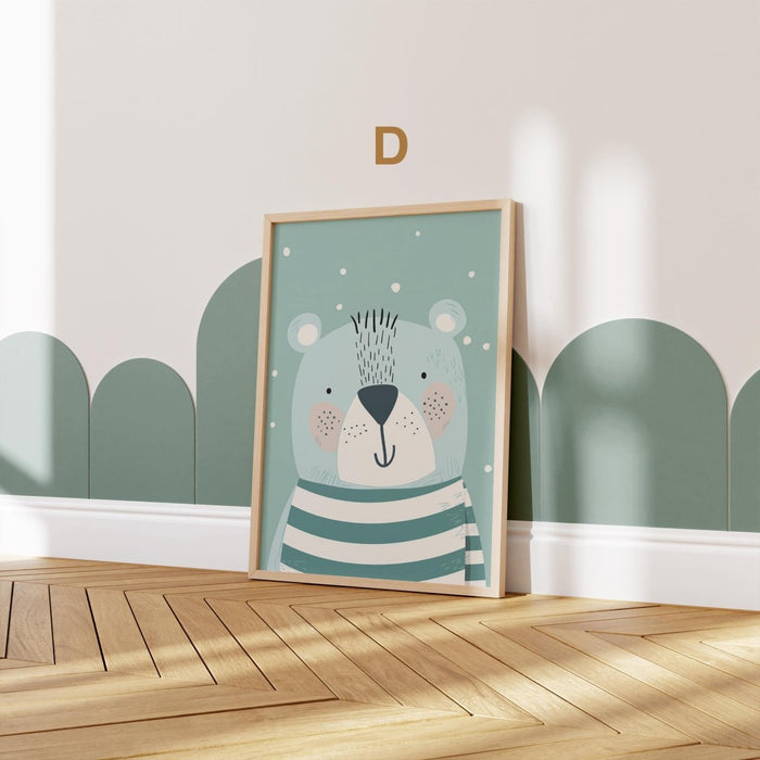 JUSTGOODMOOD Poster Bär Wald – Exklusiver Cotton Canvas