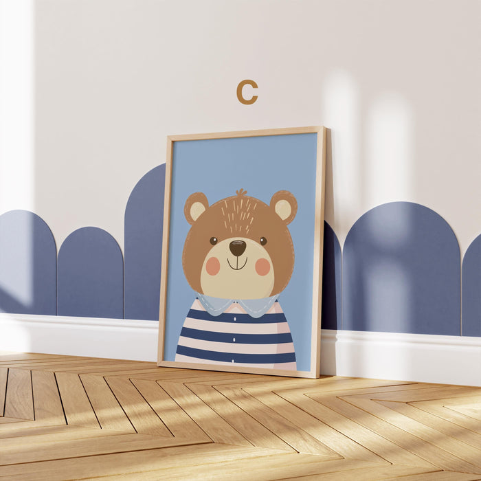 JUSTGOODMOOD Poster Bär Wald – Exklusiver Cotton Canvas