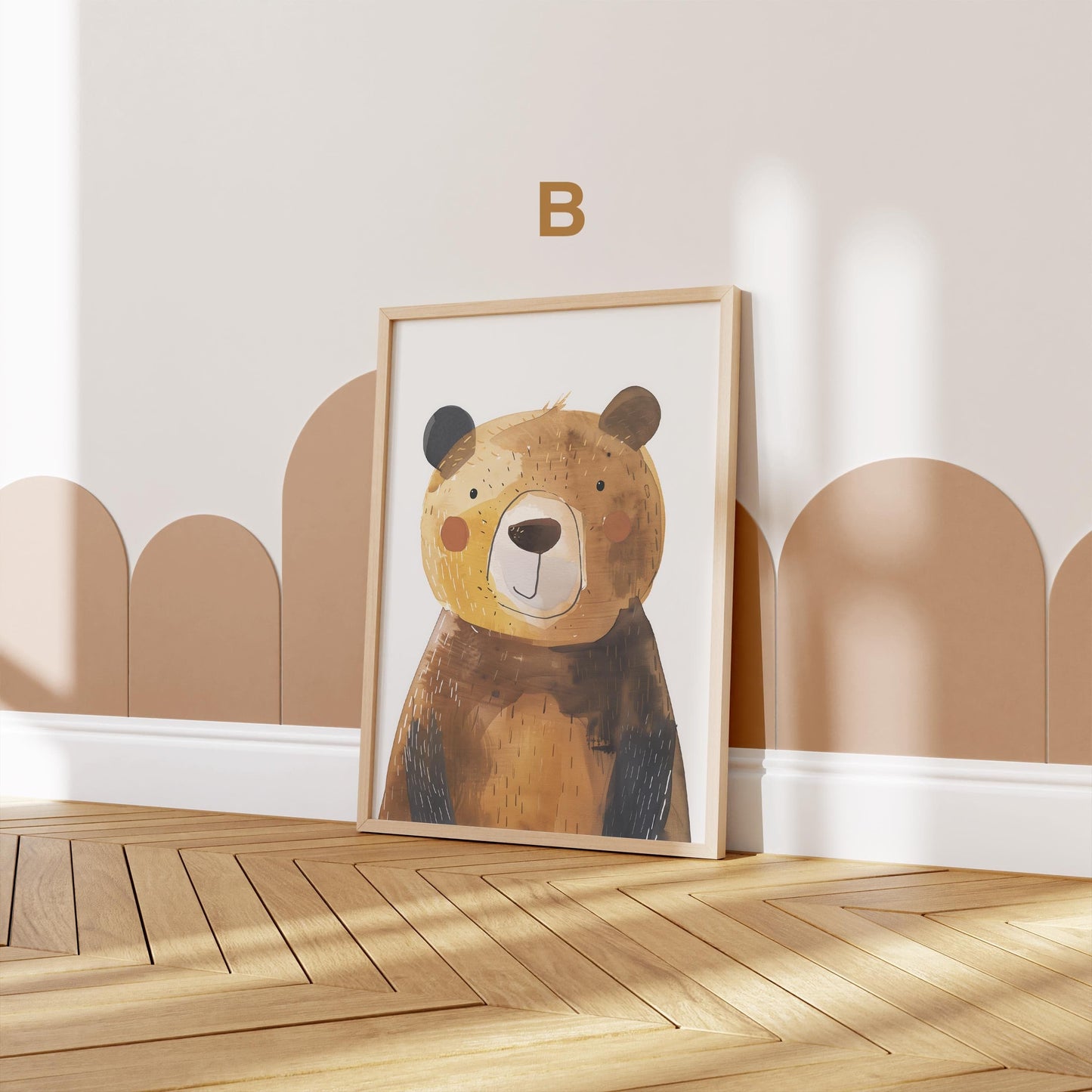 Poster Kinderzimmer Bär Wald Dschungel Aquarell Löwe Elefant · Kinderzimmer Bilder · Wand Deko · Kunst Druck · Deko Print · ohne Rahmen - justgoodmood