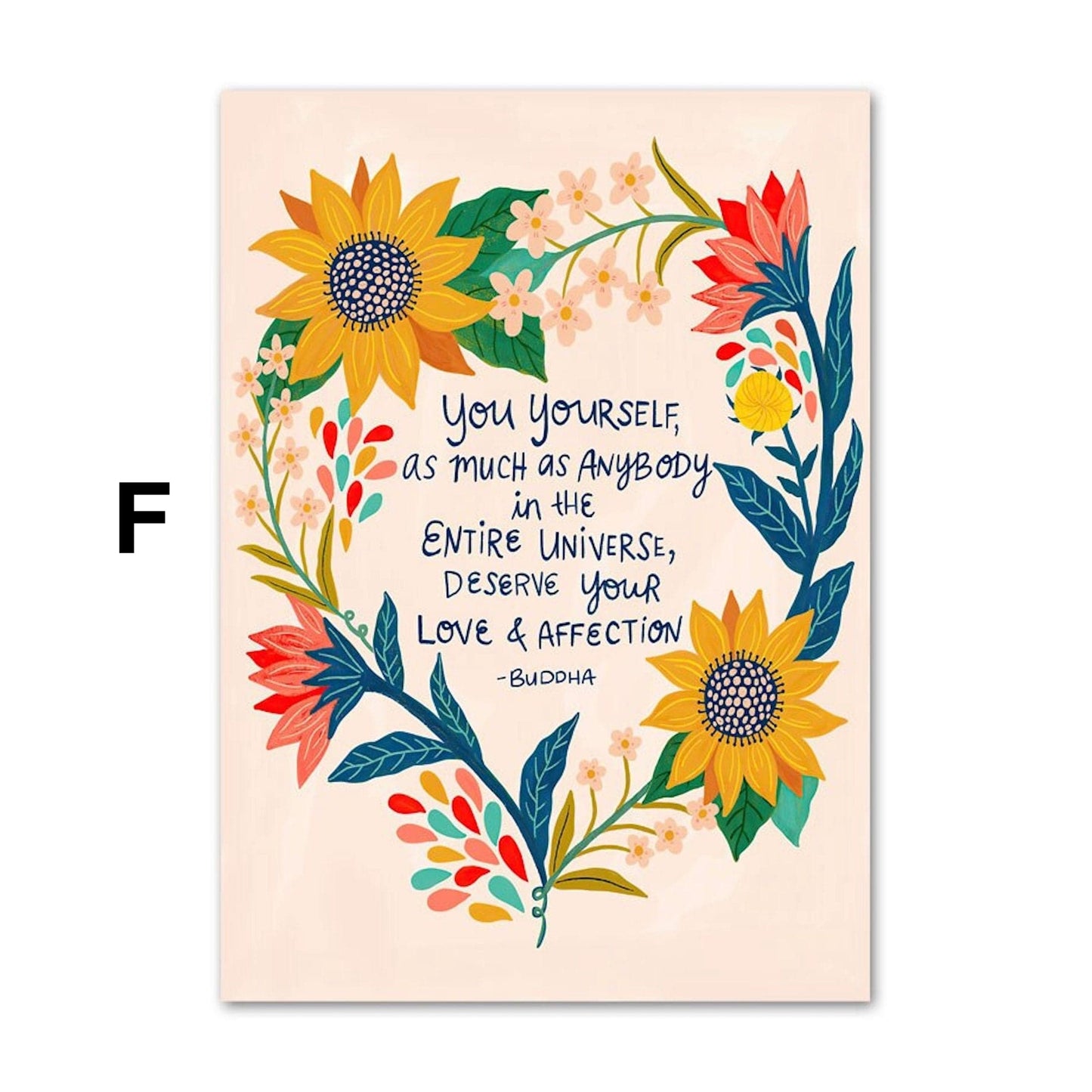 Poster Kinderzimmer Bilder Bunt und Fröhlich Schmetterlinge Sonne Taube Blumenkranz als Deko Print ohne Rahmen