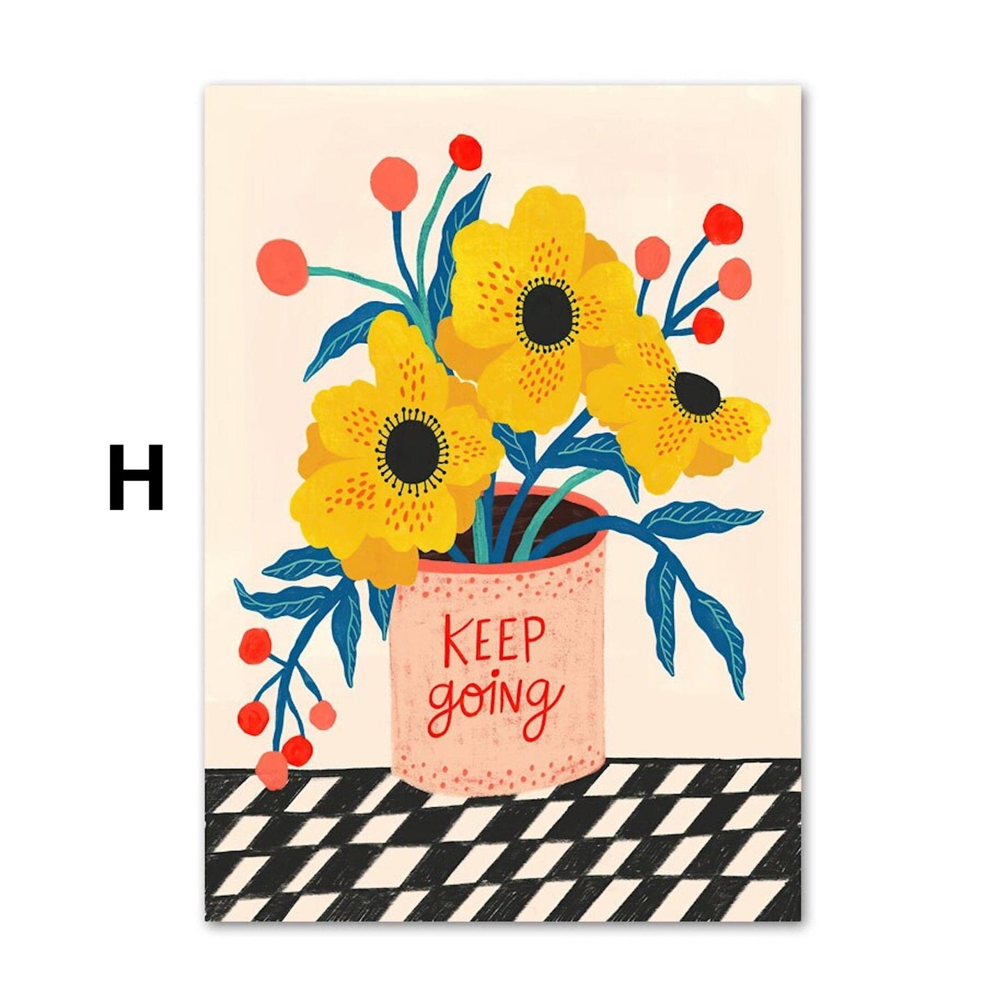 Poster Kinderzimmer Bilder Bunt und Fröhlich Schmetterlinge Sonne Taube Blumenkranz als Deko Print ohne Rahmen