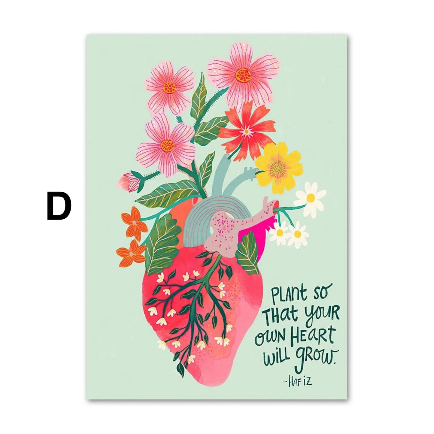 Poster Kinderzimmer Bilder Bunt und Fröhlich Schmetterlinge Sonne Taube Blumenkranz als Deko Print ohne Rahmen