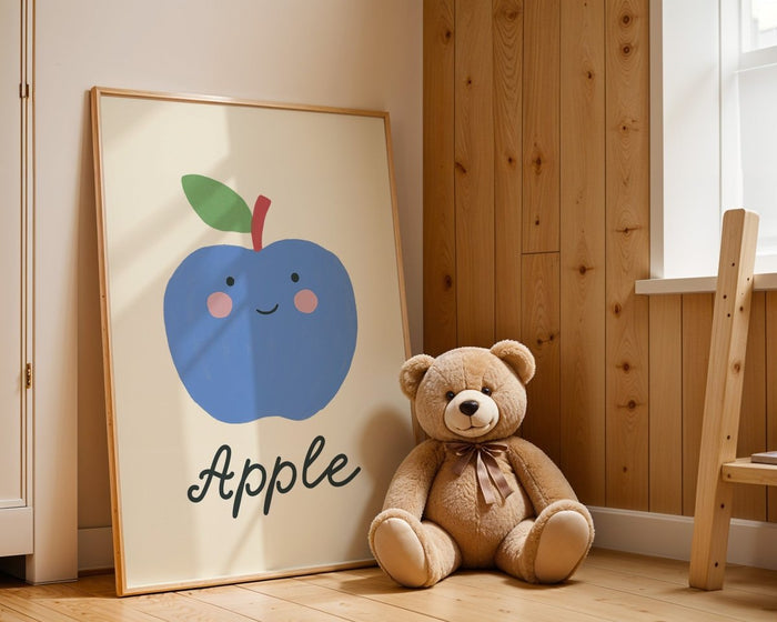 JUSTGOODMOOD Blauer Apfel – Edles Baumwollposter