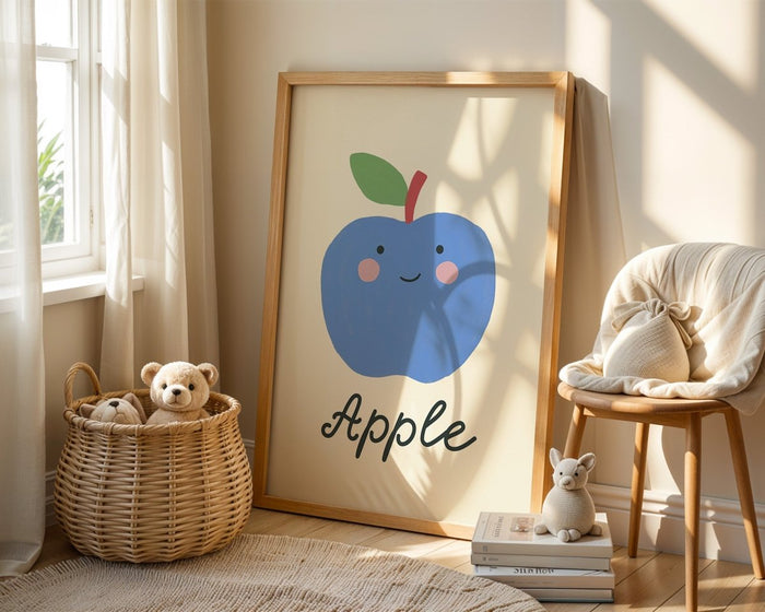 JUSTGOODMOOD Blauer Apfel – Edles Baumwollposter