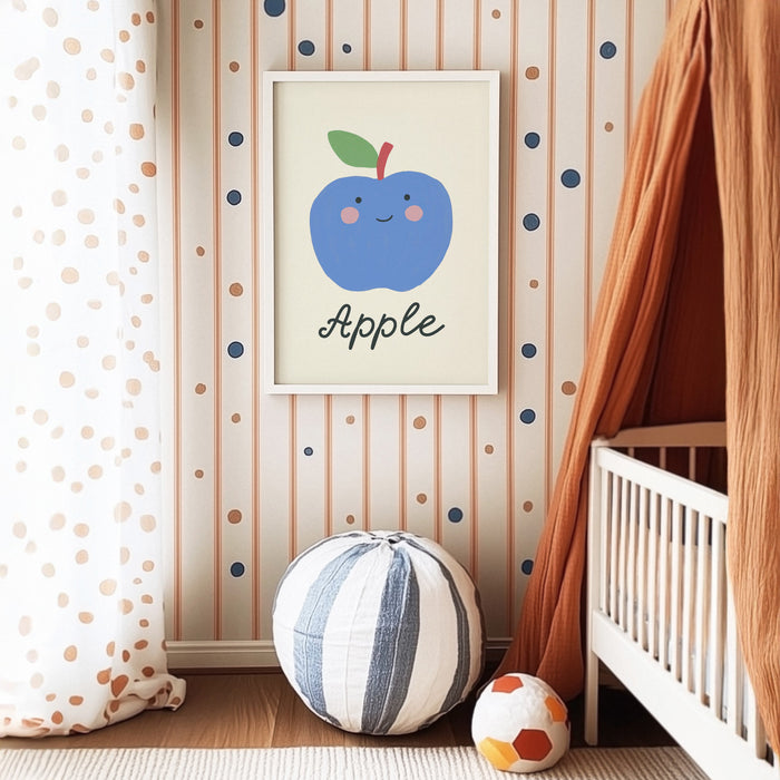 JUSTGOODMOOD Blauer Apfel – Edles Baumwollposter