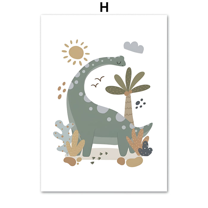 JUSTGOODMOOD Poster Dino Alphabet – Museumsgleiche Qualität