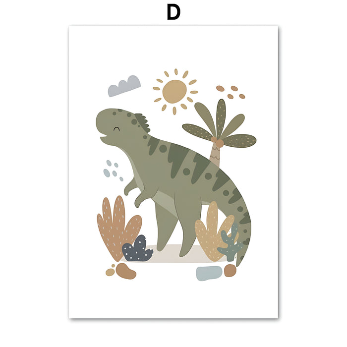 JUSTGOODMOOD Poster Dino Alphabet – Museumsgleiche Qualität