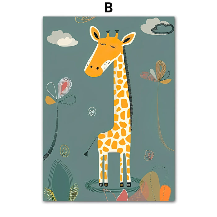 JUSTGOODMOOD Kinderzimmer Poster – Premium Baumwoll-Canvas