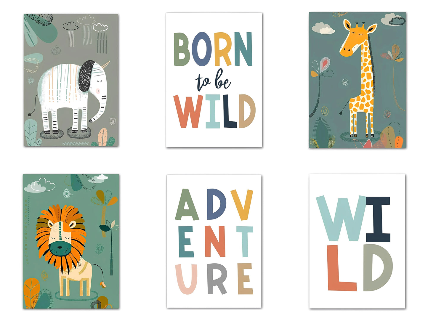 Poster Kinderzimmer Dschungel Born to be wild · Kinderzimmer Bilder · Wand Deko · Kunst Druck · Deko Print · ohne Rahmen