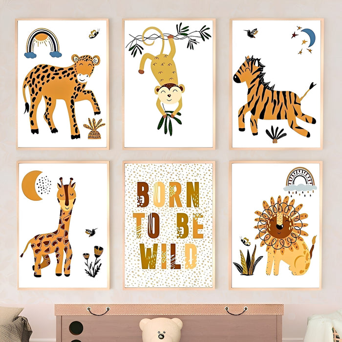 JUSTGOODMOOD Kinderzimmer Poster – Baumwoll-Canvas Art
