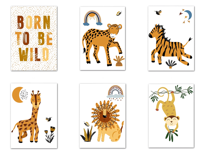 JUSTGOODMOOD Kinderzimmer Poster – Baumwoll-Canvas Art