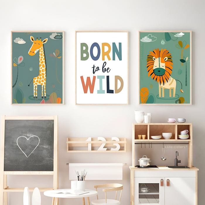JUSTGOODMOOD Dschungel Poster – Premium Kinderzimmer Kunst