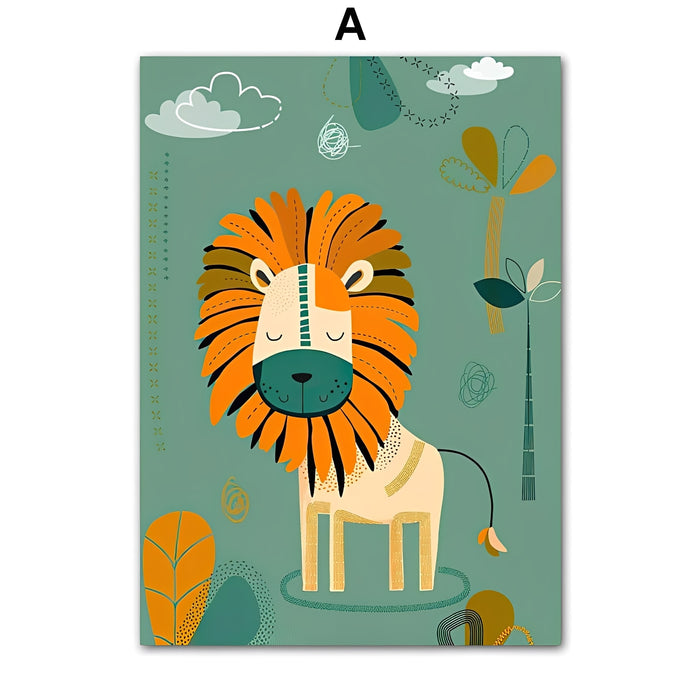 JUSTGOODMOOD Kinderzimmer Poster – Premium Baumwoll-Canvas