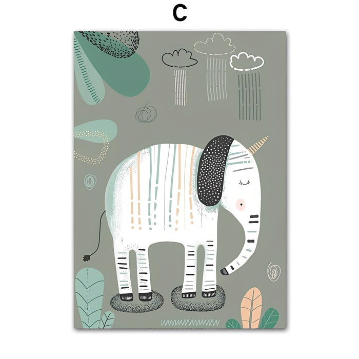 JUSTGOODMOOD Kinderzimmer Poster – Premium Baumwoll-Canvas