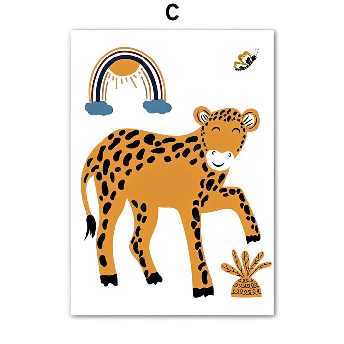 JUSTGOODMOOD Kinderzimmer Poster – Baumwoll-Canvas Art