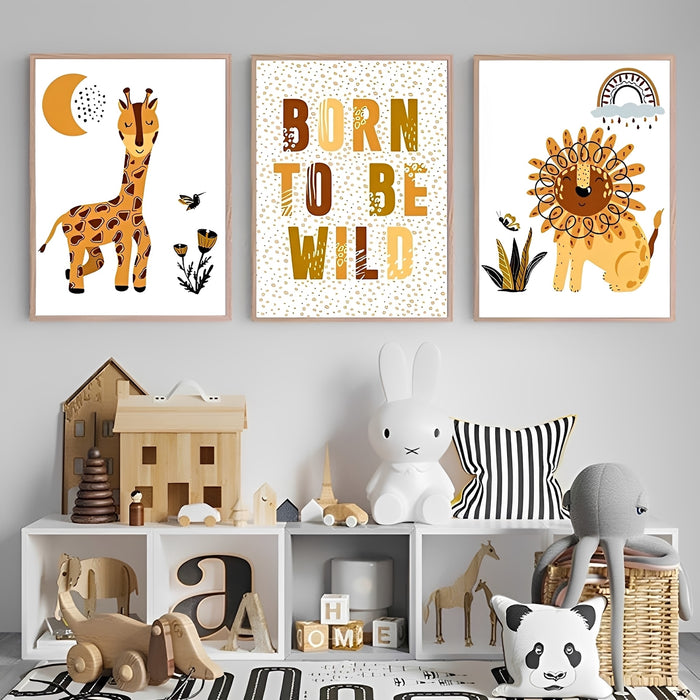 JUSTGOODMOOD Kinderzimmer Poster – Baumwoll-Canvas Art