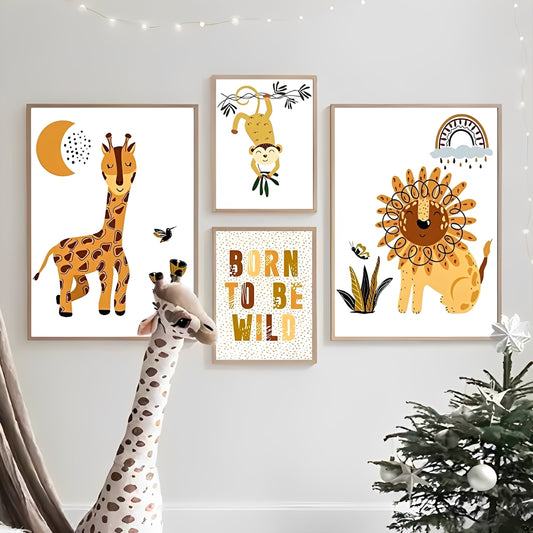 Poster Kinderzimmer Dschungel Born to be wild · Kinderzimmer Bilder · Wand Deko · Kunst Druck · Deko Print · ohne Rahmen