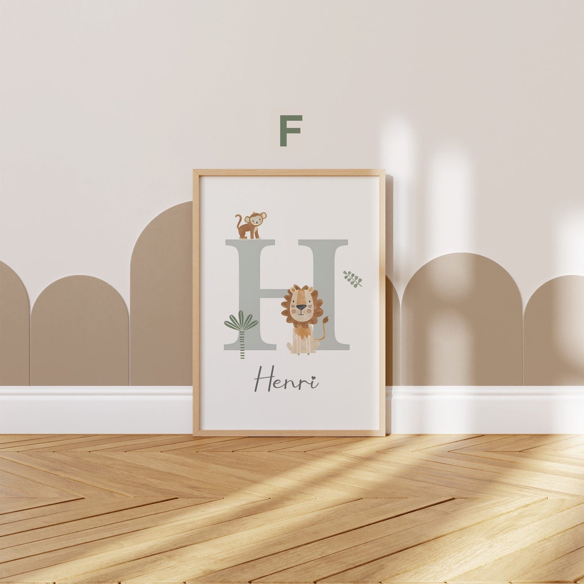 Poster Kinderzimmer Dschungel Tiere · Name Personalisiert · Kinderzimmer Bilder · Wand Deko · Kunst Druck · Deko Print · ohne Rahmen - justgoodmood