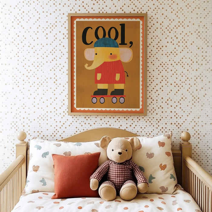 Poster Kinderzimmer Elefant – Premium Baumwolle