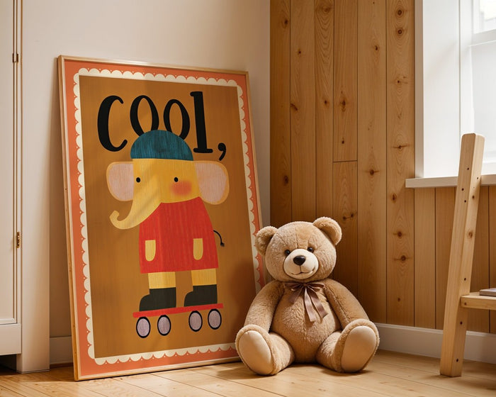 Poster Kinderzimmer Elefant – Premium Baumwolle
