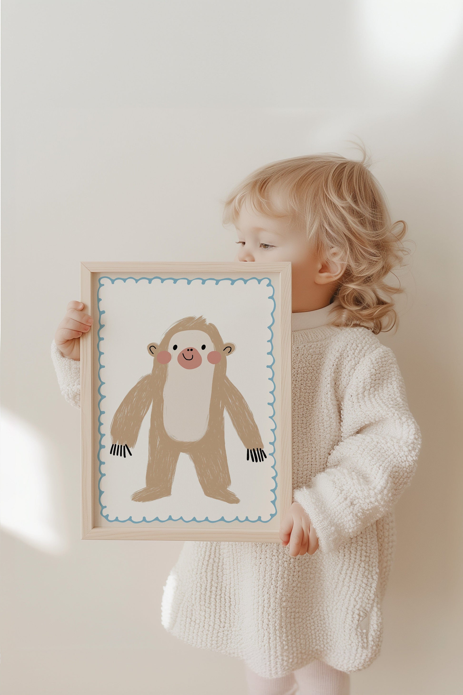 Poster Kinderzimmer Faultier · Süßes Tierposter · Lustiger Dschungelfreund · Sanfte Farben · Geschenkidee für Kinder · Deko Print ohne Rahmen - justgoodmood