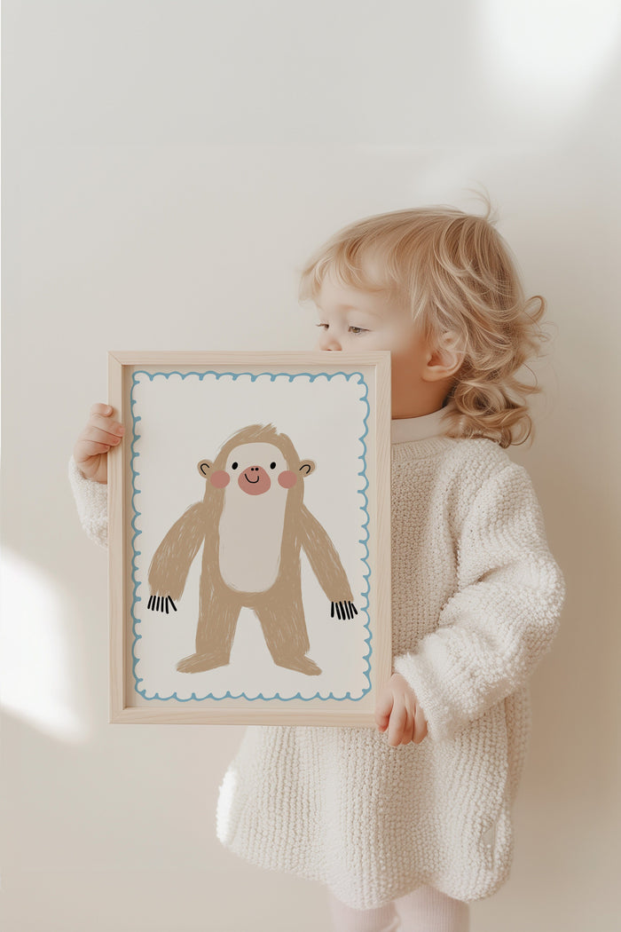 JUSTGOODMOOD Faultier Poster – Sanfte Farben, Premium